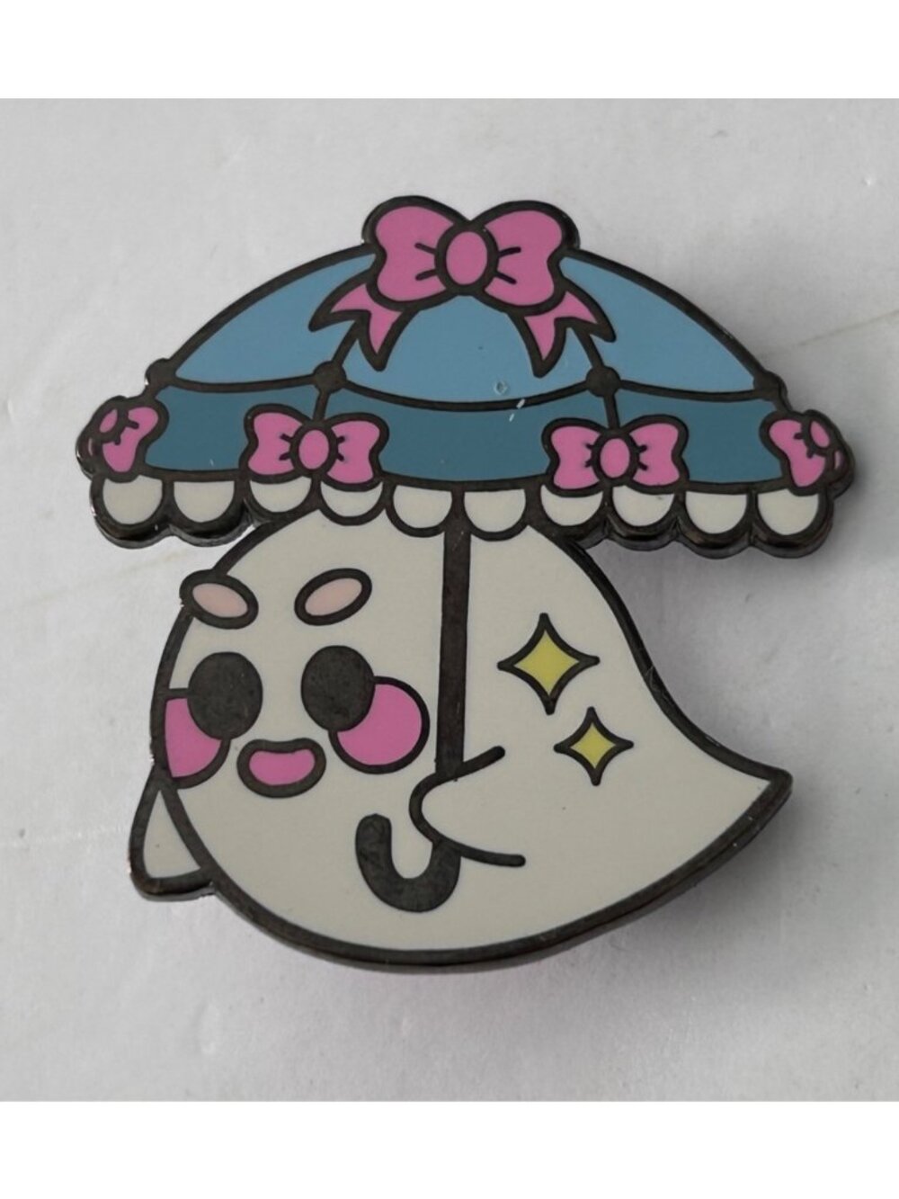 Halloween Friendly Ghost Enamel Pin Umbrella By Fruit Brat Fan Art